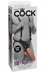 Stora Dildos Hollow Strap-On Suspender System 12 tum Natur