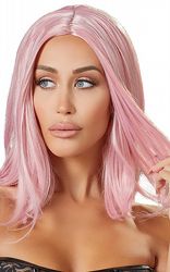 Rollspel Maskerad Peruk Bob Pink